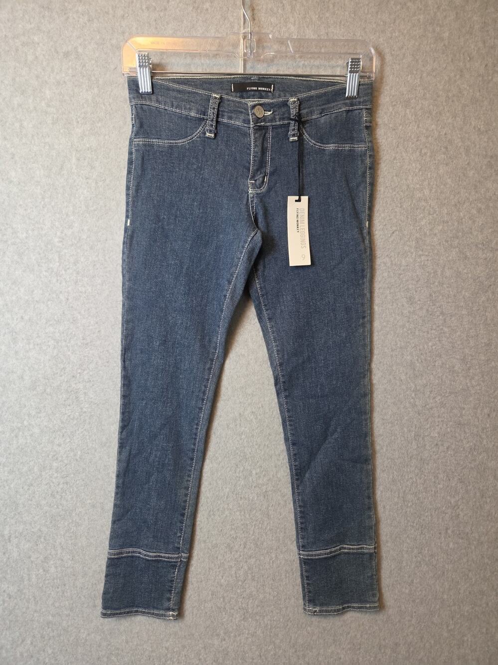 NWT Flying Monkey Blue Low Rise Skinny Legging Jeans Girl's 9 Stretch USA